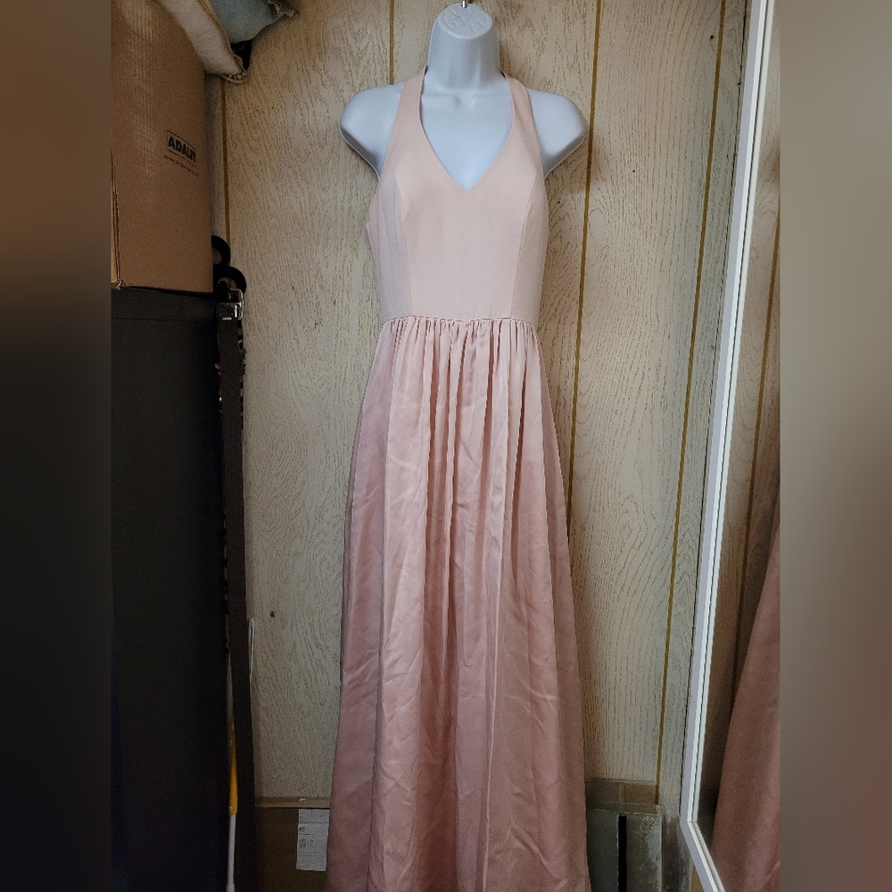 Simply Vera Vera Wang Pink Backless Halter Dress
